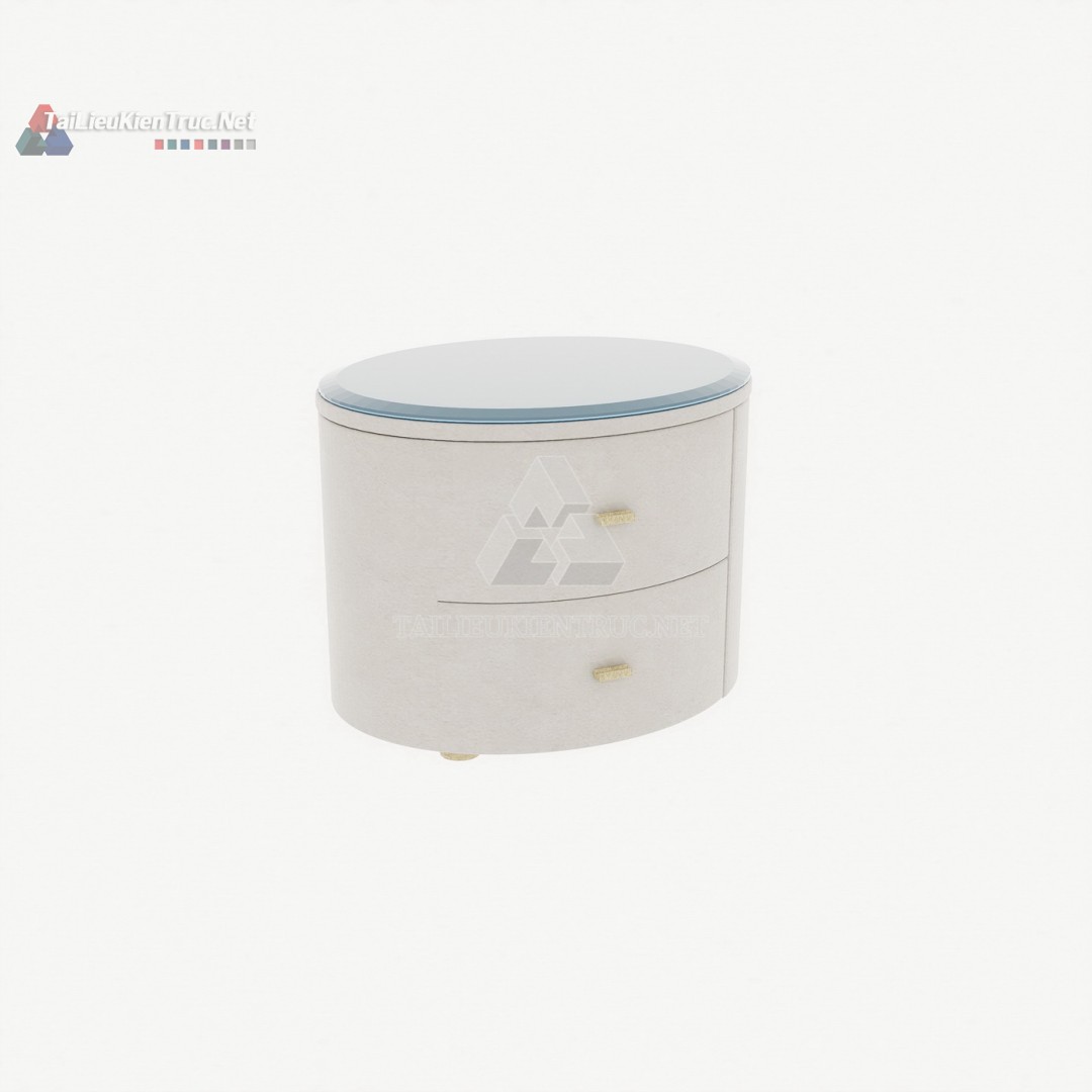 010 Tải Miễn Phí: Mô Hình Tủ Đầu Giường Bầu Dục 2 Ngăn Kéo Hiện Đại (File SketchUp)
