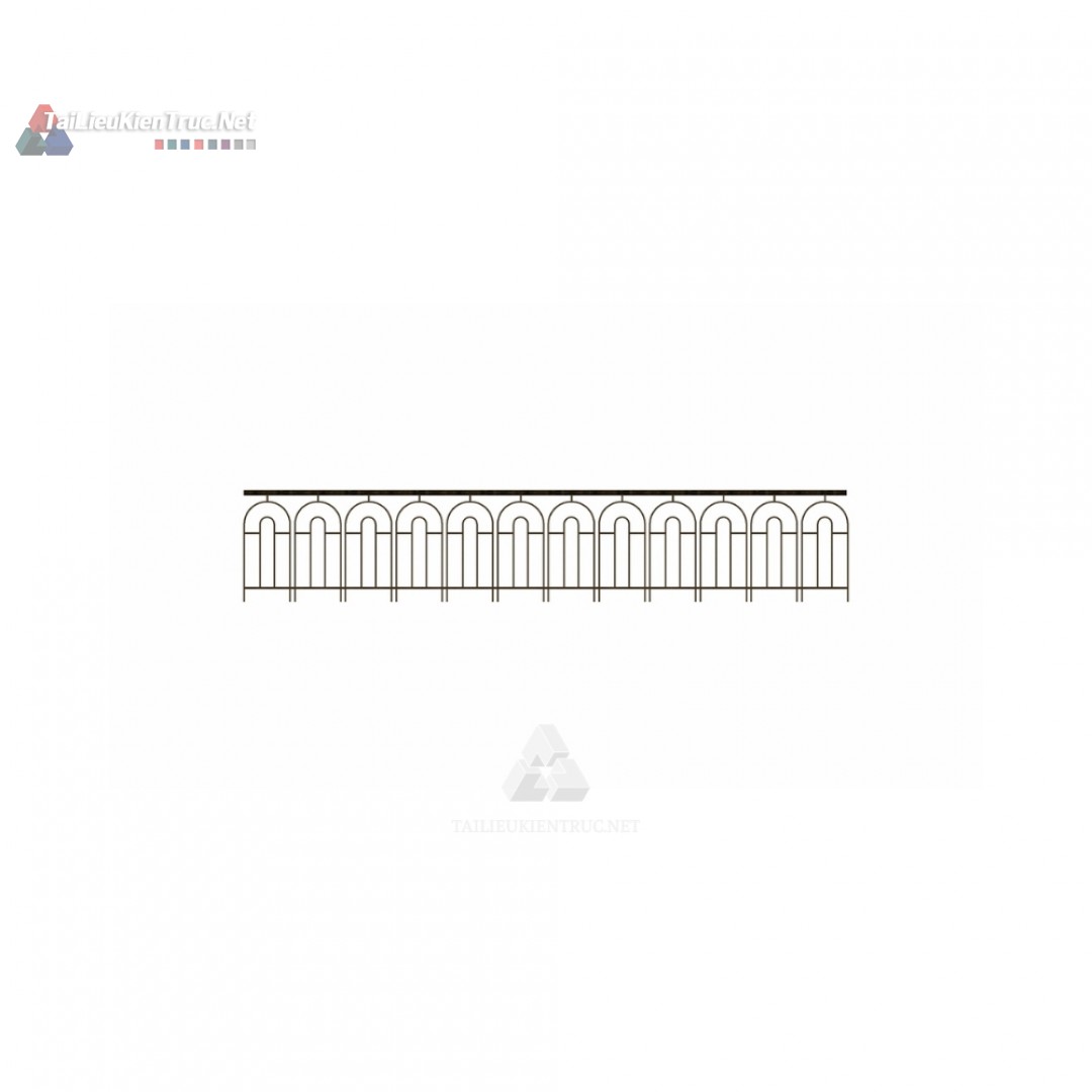016 Mô Hình Lan Can Sắt Mỹ Thuật Vòm Cung Tối Giản (File SketchUp)