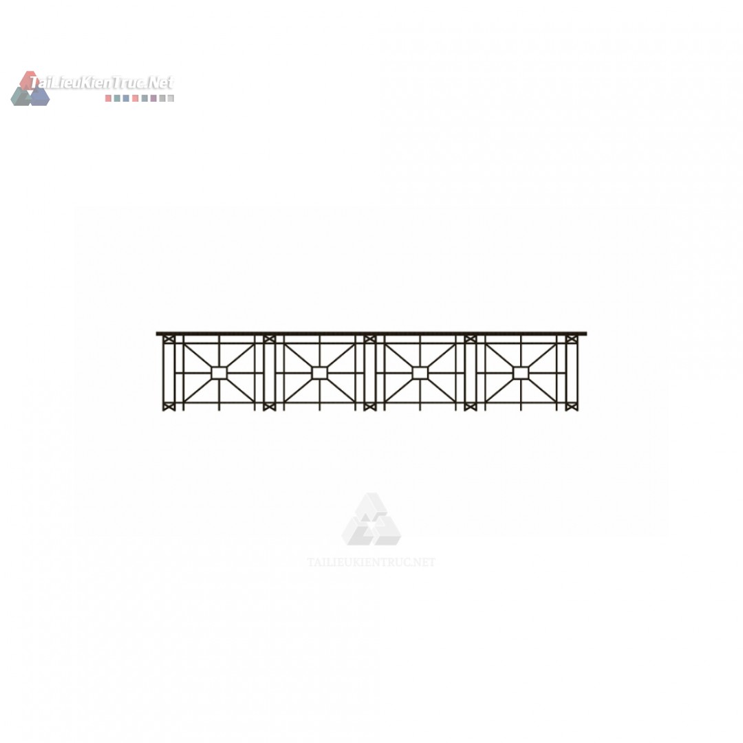 036 Thư Viện Lan Can Sắt Họa Tiết Vuông SketchUp – Thiết Kế Đơn Giản, Đẳng Cấp