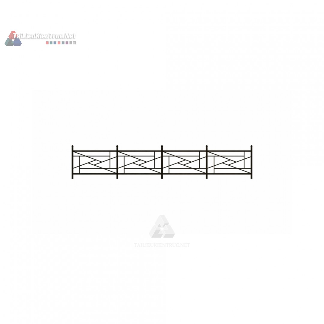 037 Tải Miễn Phí Thư Viện Lan Can Sắt Họa Tiết Hình Học SketchUp – Thiết Kế Hiện Đại, Cá Tính
