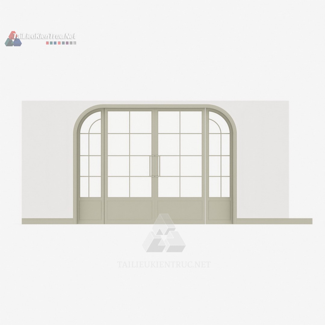 061 Tải Miễn Phí Thư Viện Cửa Vòm Gỗ Kính SketchUp – Mẫu Cửa Cổ Điển Sang Trọng