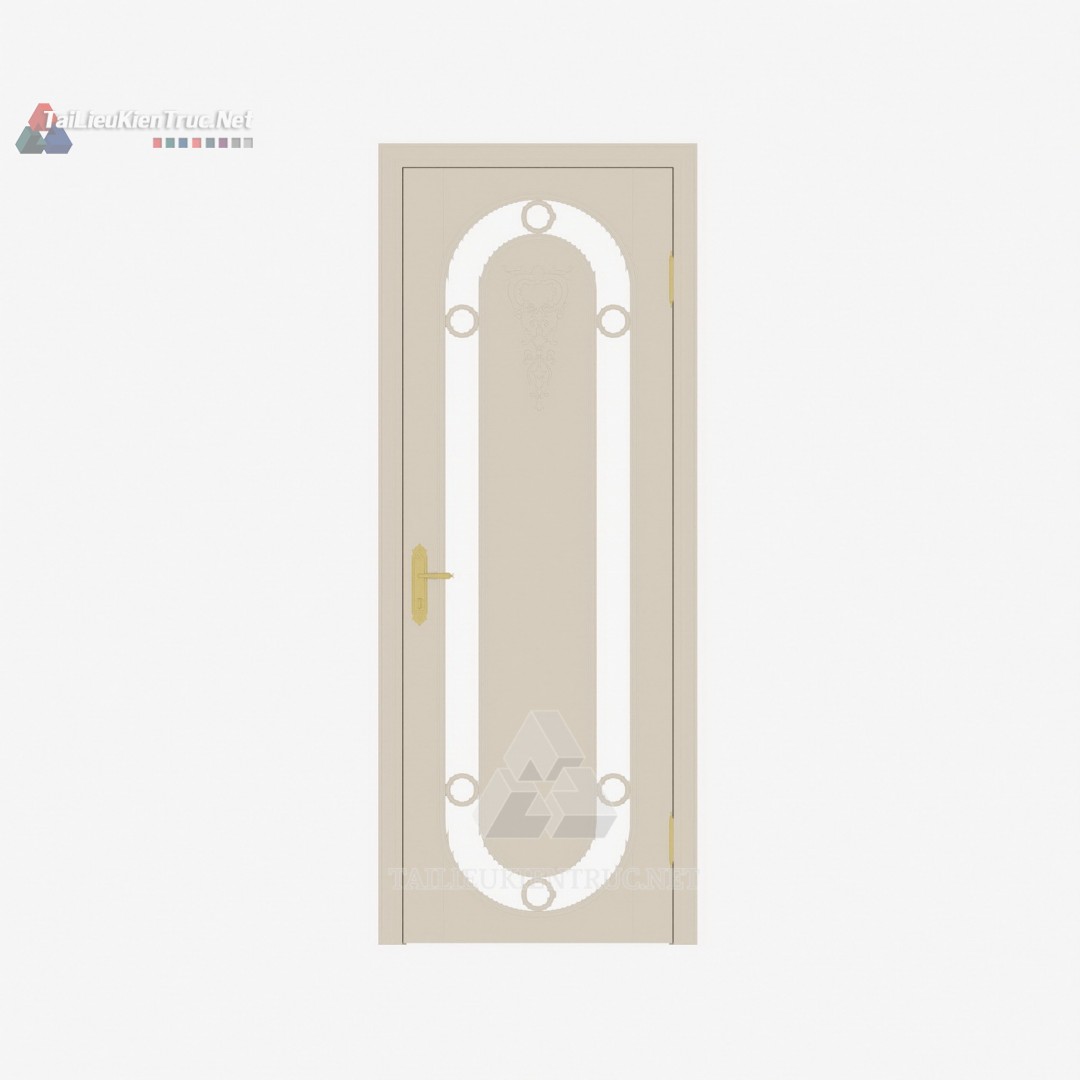 065 Tải Miễn Phí Thư Viện Cửa Gỗ Kính Họa Tiết Oval SketchUp – Mẫu Hiện Đại Phá Cách