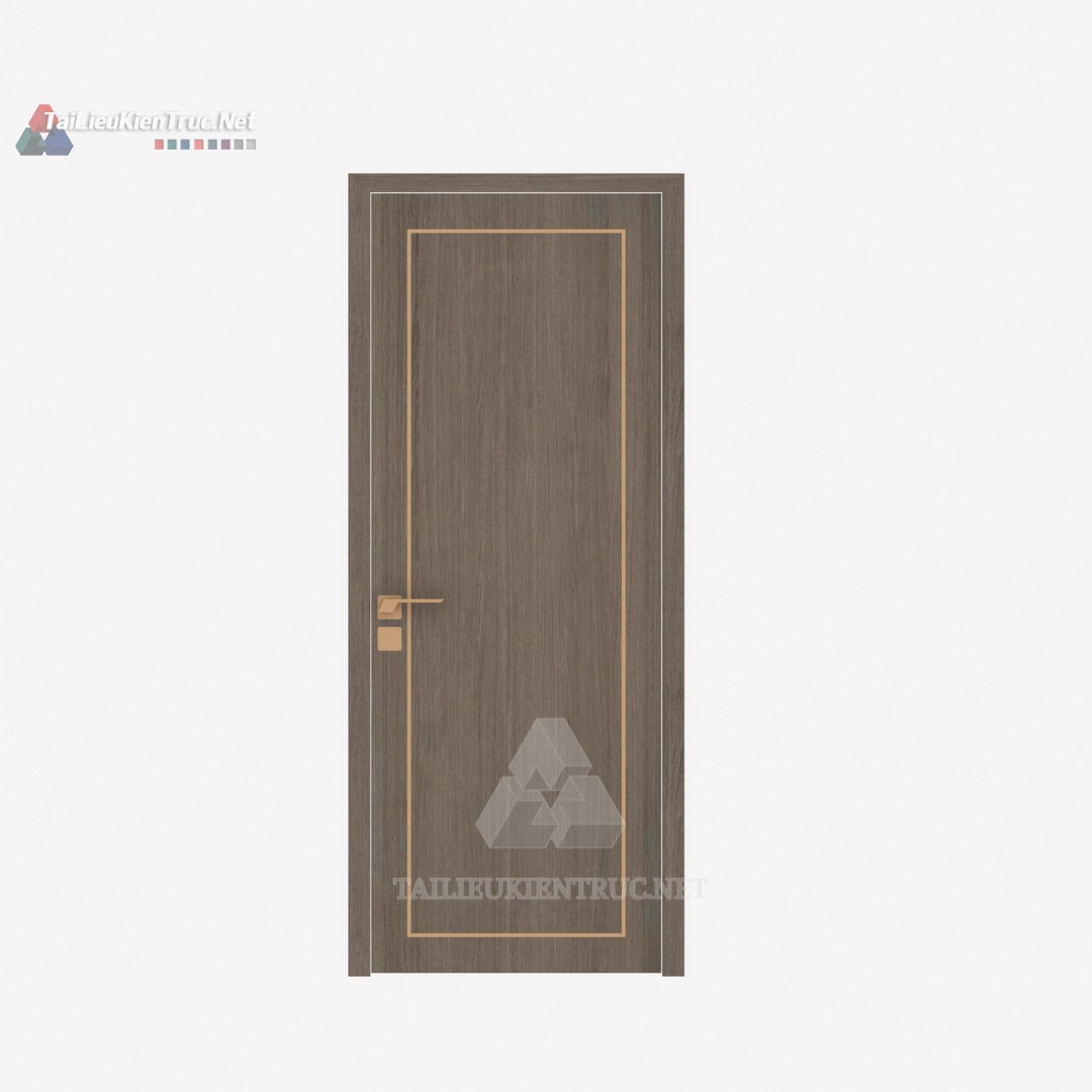 072 Cửa Gỗ Hiện Đại Chỉ Vàng SketchUp – Mẫu Cao Cấp, Sang Trọng