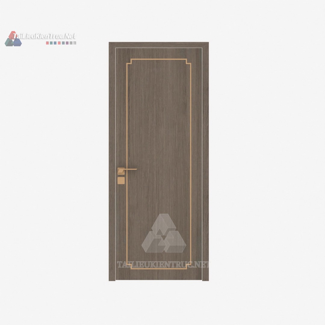 073 Thư Viện Cửa Gỗ Hiện Đại Chỉ Vàng Nổi SketchUp – Mẫu Cao Cấp, Sang Trọng