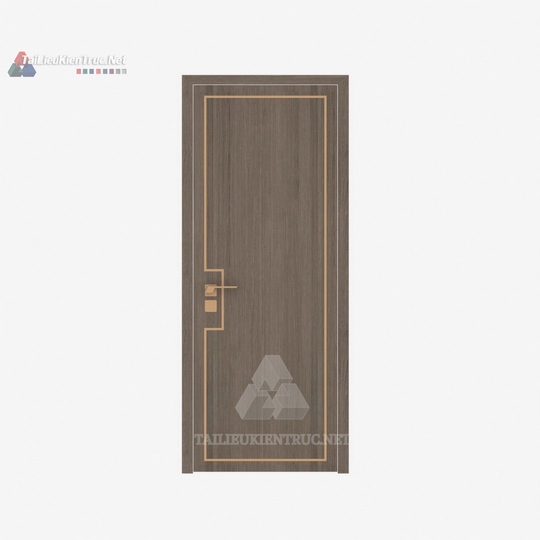 074 Thư Viện Cửa Gỗ Hiện Đại Chỉ Vàng SketchUp – Mẫu Cao Cấp, Độc Đáo