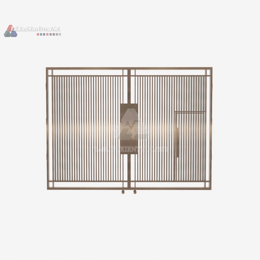 046 Thư Viện Cổng Hiện Đại Kim Loại Nan Đứng SketchUp