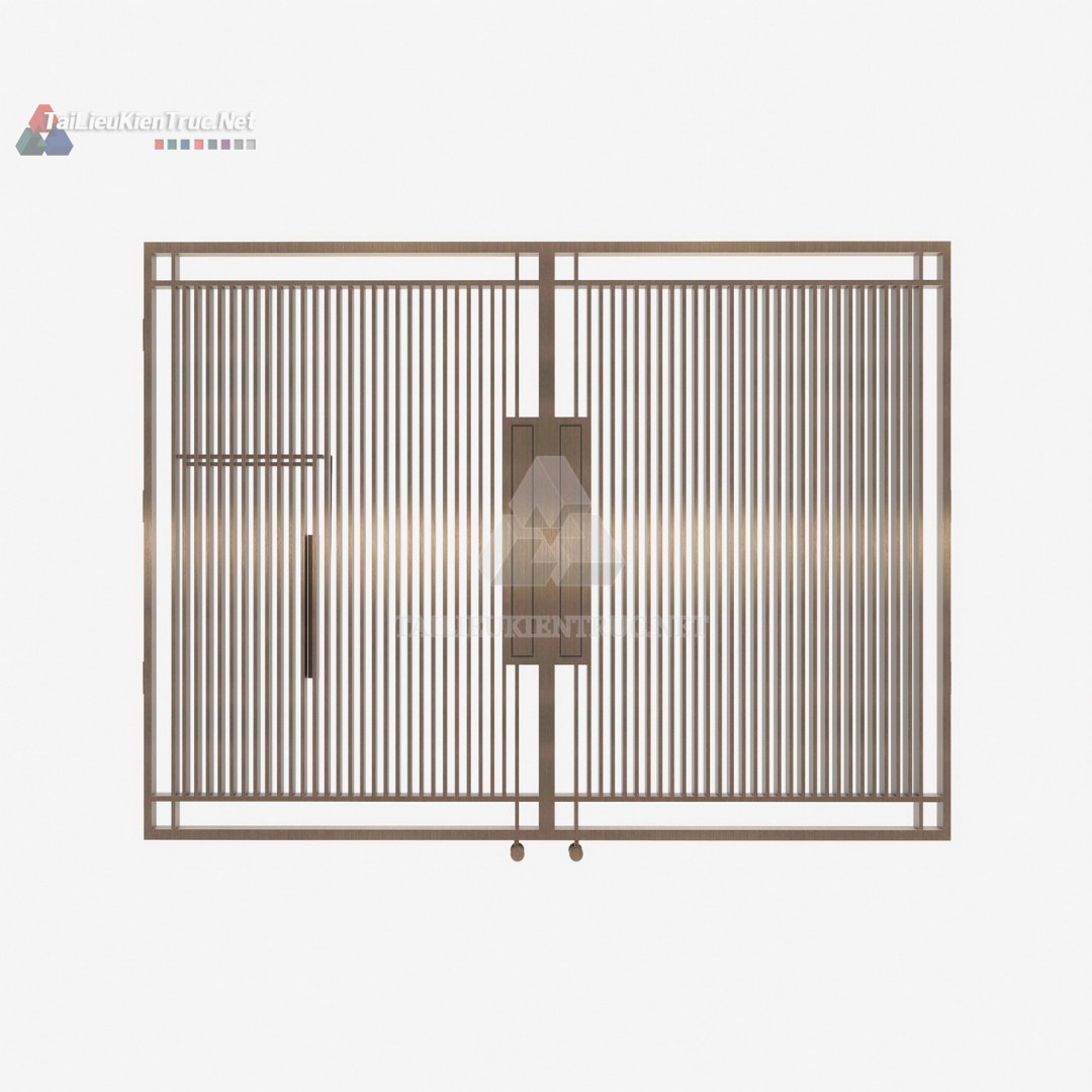 050 Tải Miễn Phí Thư Viện Cổng Hiện Đại Kim Loại Tích Hợp Cửa Phụ SketchUp