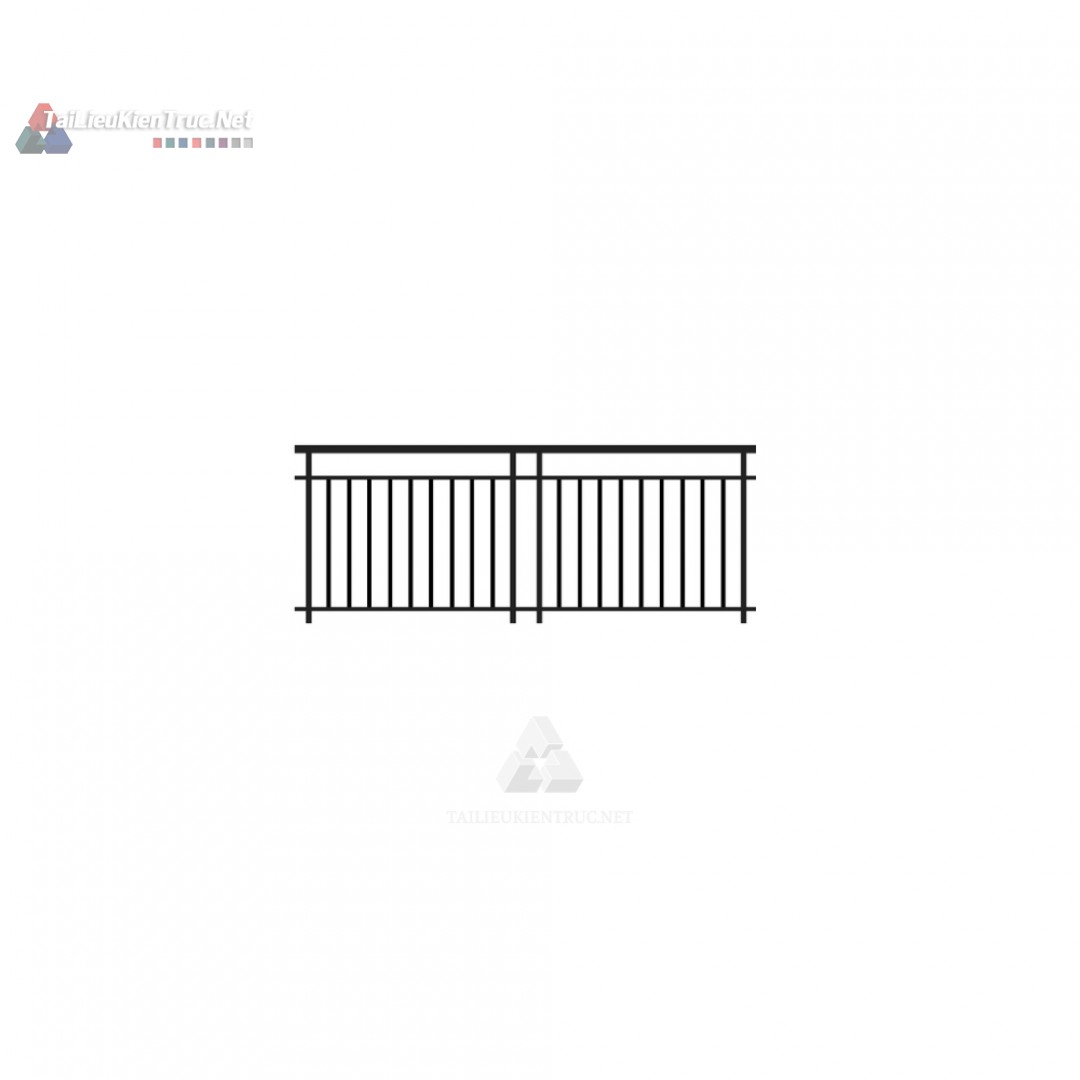 046 Mô Hình SketchUp Lan Can Sắt Hiện Đại Tối Giản