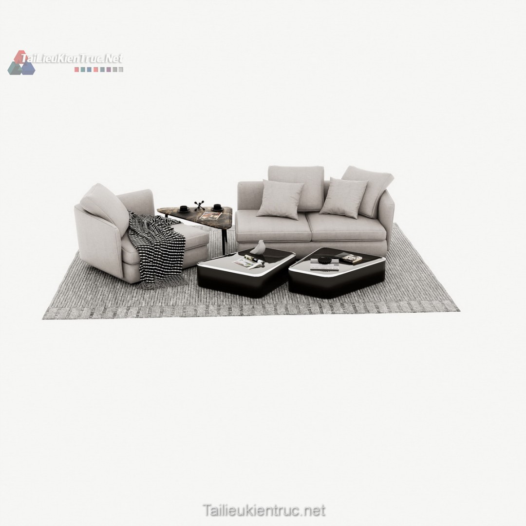 264 Bộ Mô Hình SketchUp Phòng Khách Hiện Đại Tông Trung Tính