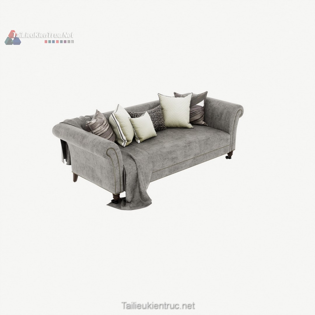 266 Mô Hình SketchUp Sofa Cổ Điển Hiện Đại Màu Xám Sang Trọng