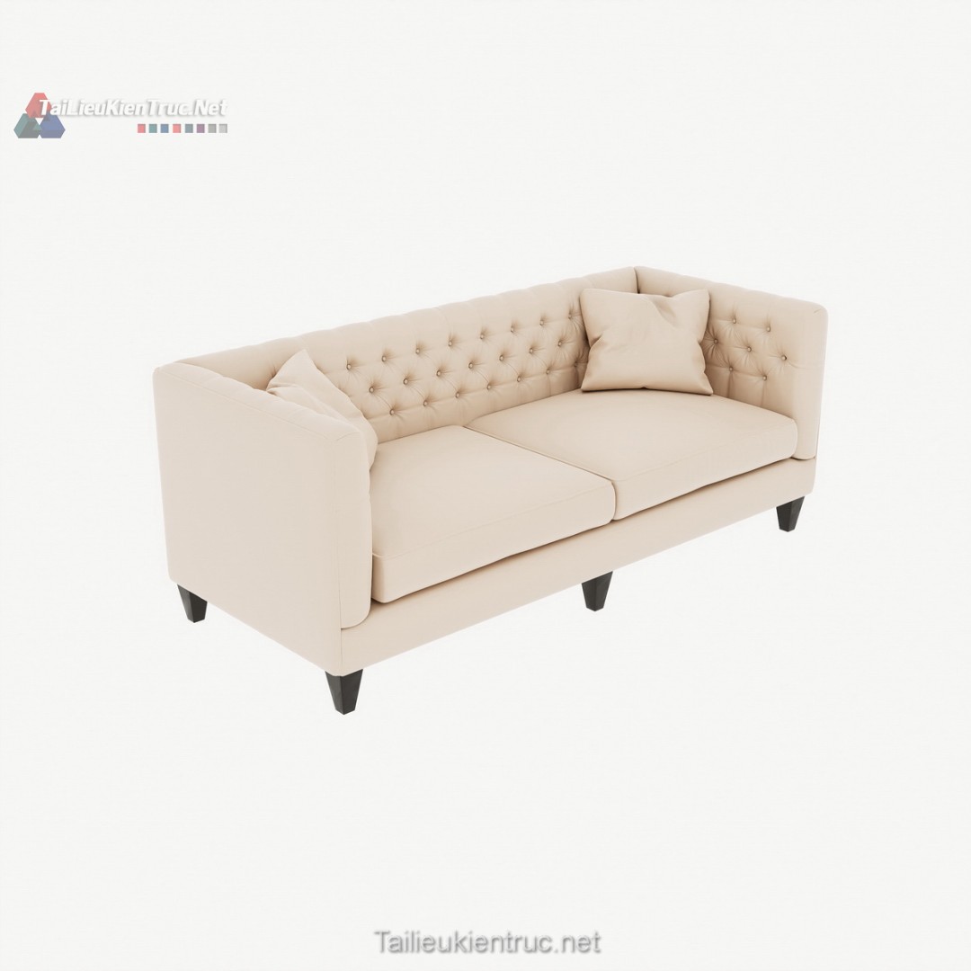 270 Mô Hình SketchUp Sofa Chesterfield Cổ Điển Hiện Đại Màu Kem