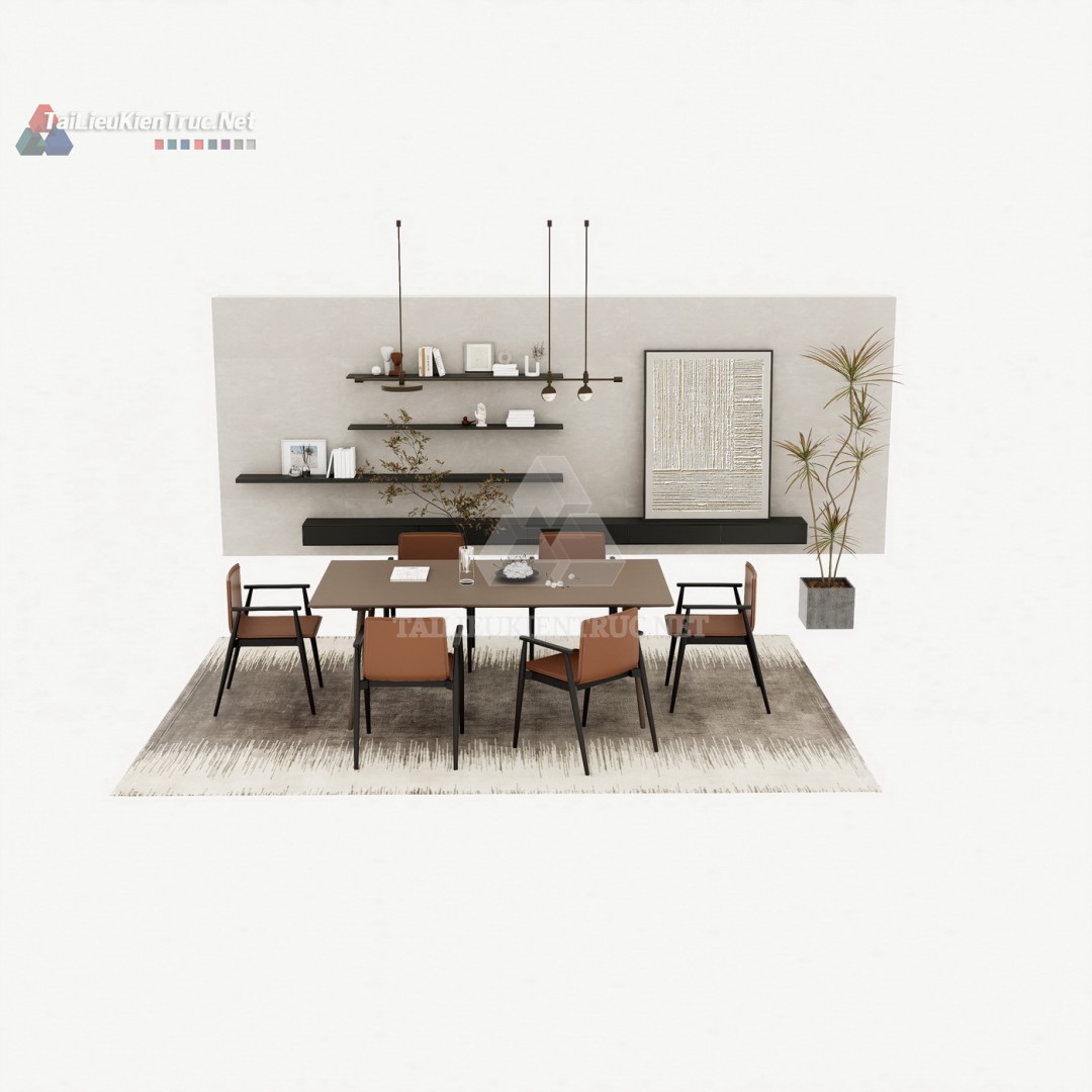 163 Bộ Mô Hình SketchUp Phòng Ăn Hiện Đại Tinh Tế