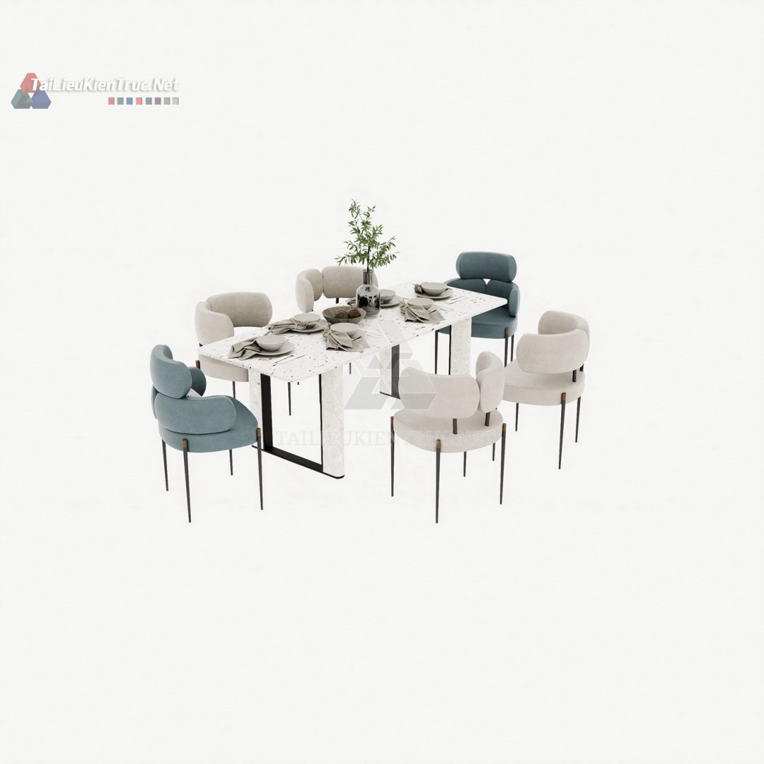 166 Bộ Mô Hình SketchUp Bàn Ăn Hiện Đại Với Ghế Phối Màu Độc Đáo