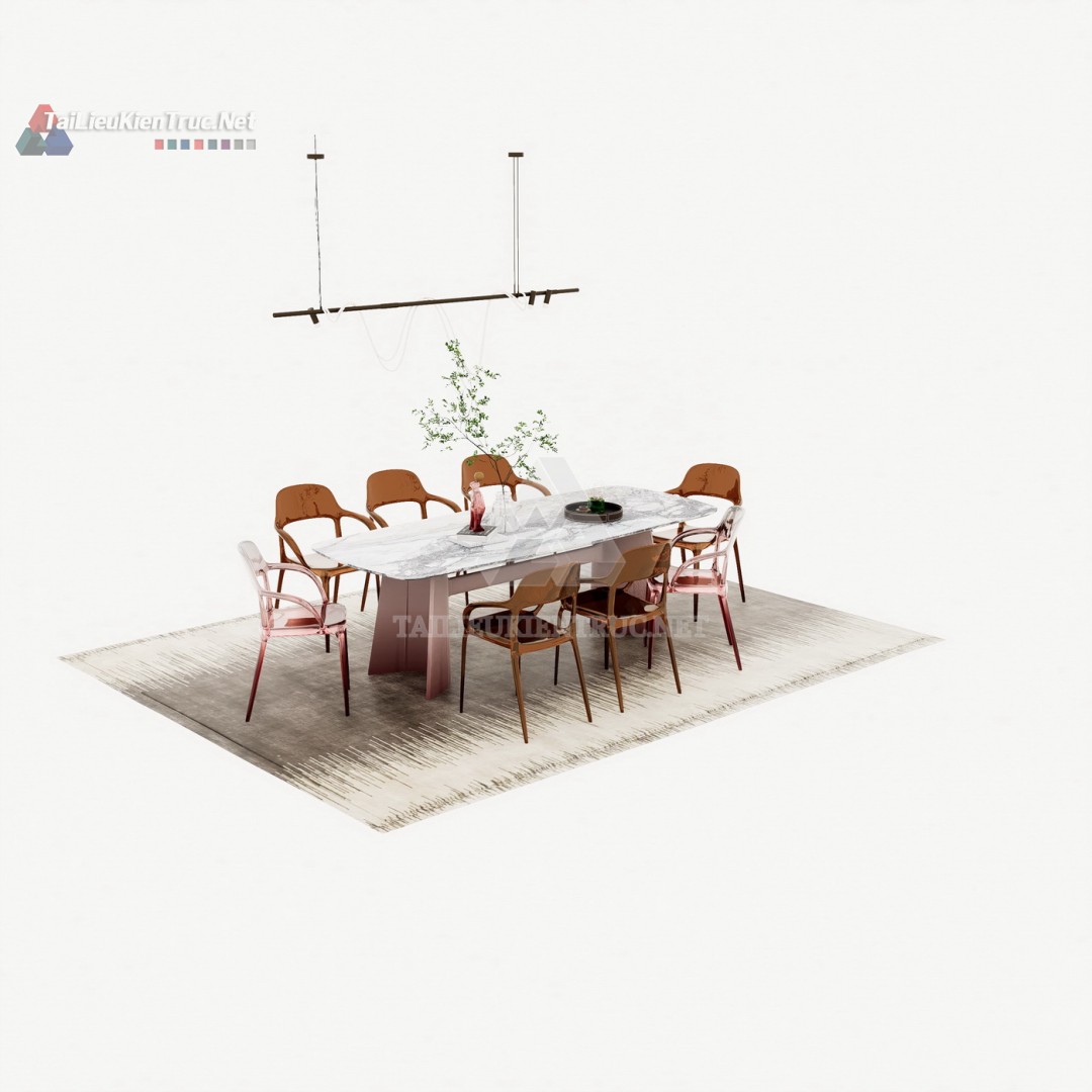 167 Bộ Mô Hình SketchUp Bàn Ăn Hiện Đại Với Ghế Trong Suốt Đột Phá