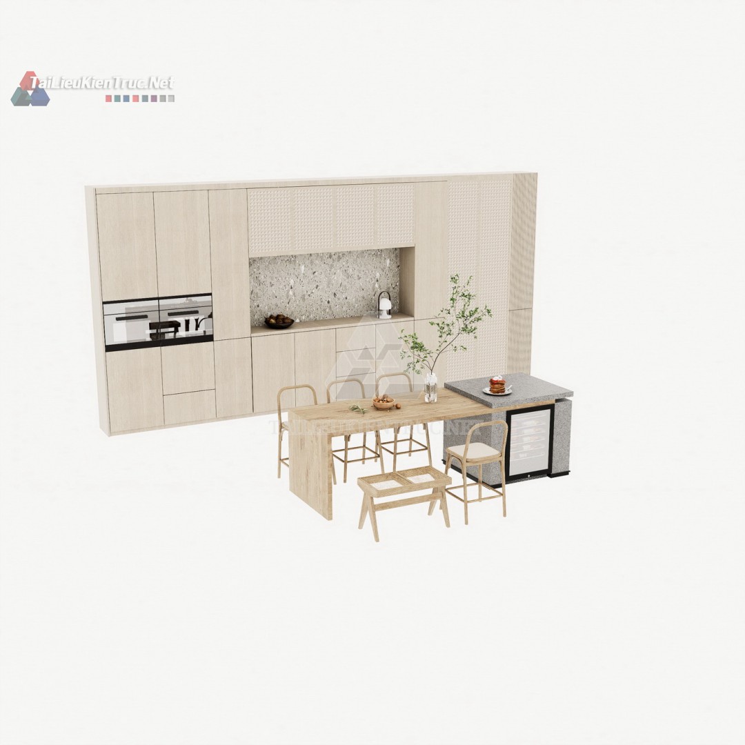 171 Mô Hình SketchUp Phòng Bếp & Ăn Hiện Đại Tối Ưu Công Năng