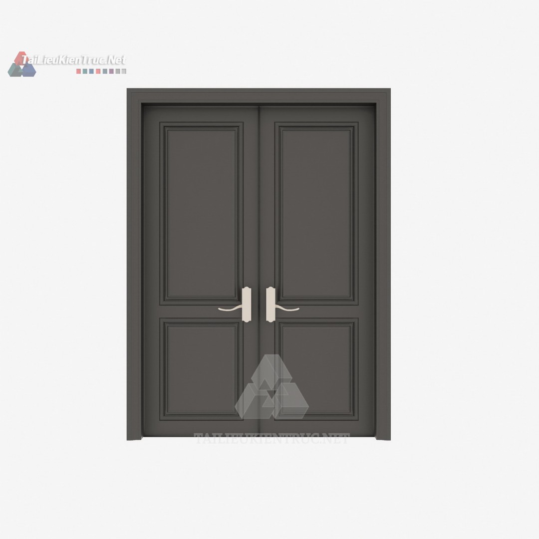 083 Mô Hình SketchUp Cửa Đôi Hiện Đại Pha Tinh Hoa Cổ Điển