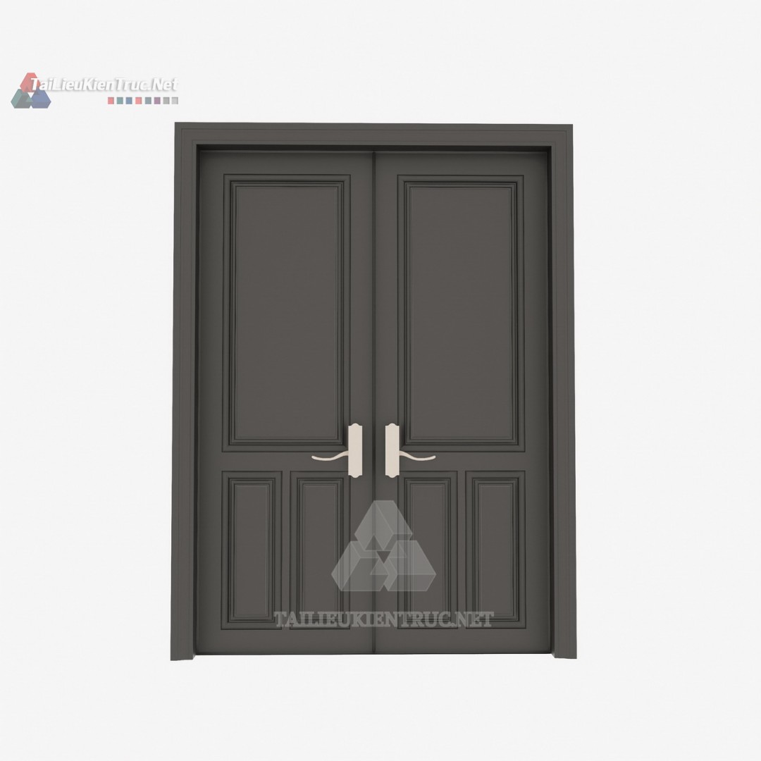 084 Mô Hình SketchUp Cửa Đôi Hiện Đại Pha Tinh Hoa Cổ Điển