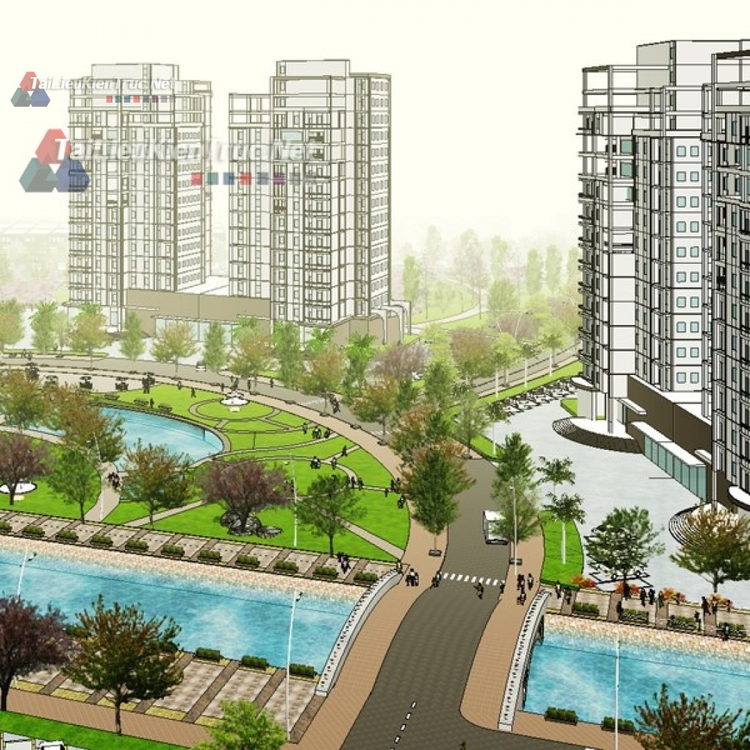 Đồ án tốt nghiệp - Quy hoạch Đơn Vị Ở gồm File Cad Và Sketch Up