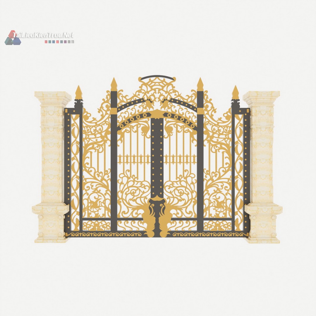 063 Thư viện cổng tân cổ điển file sketchup miễn phí