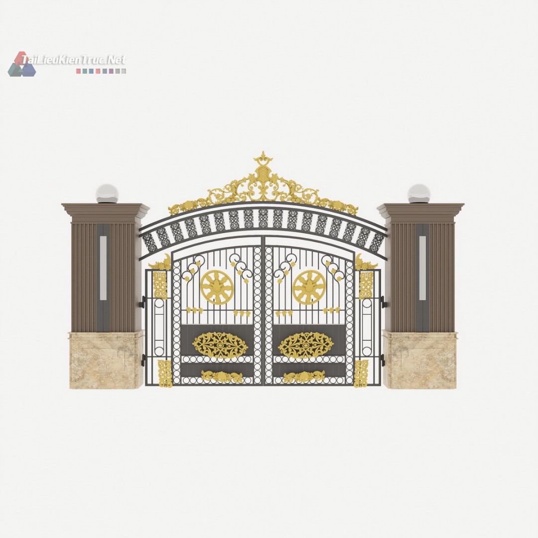 066 Thư viện cổng sketchup phong cách tân cổ điển miễn phí