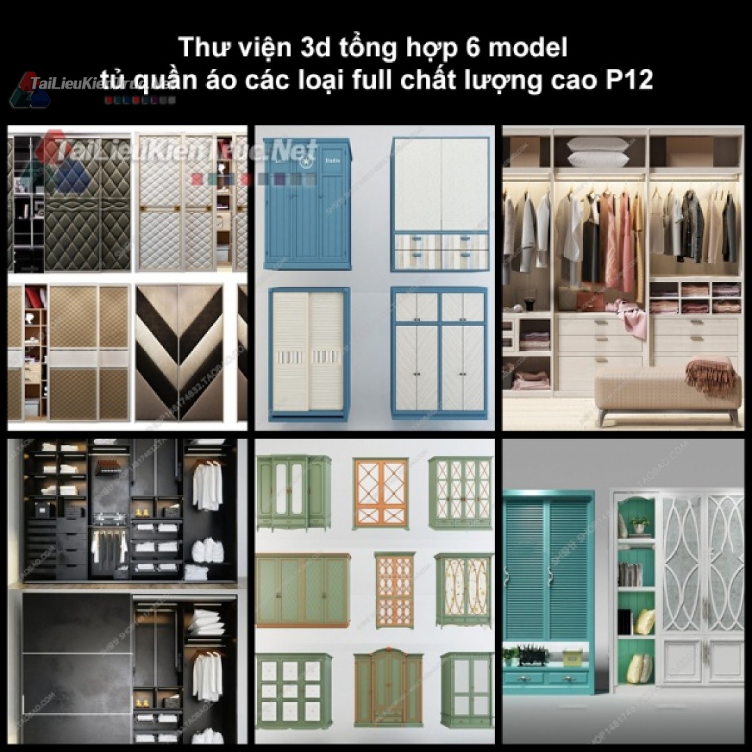 Thư viện 3d tổng hợp 6 model tủ quần áo các loại full chất lượng cao p12 