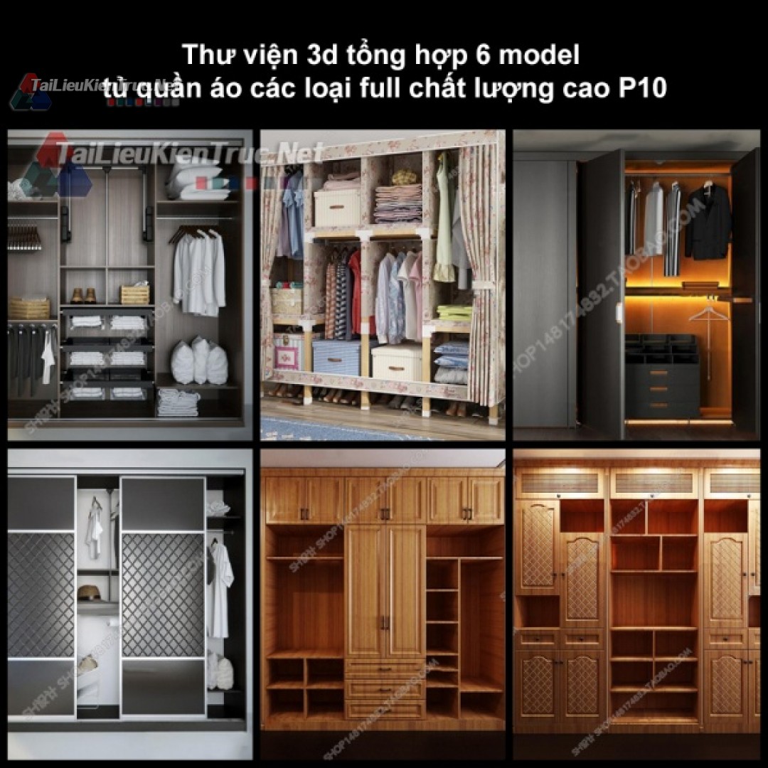 Thư viện 3d tổng hợp 6 model tủ quần áo các loại full chất lượng cao p9