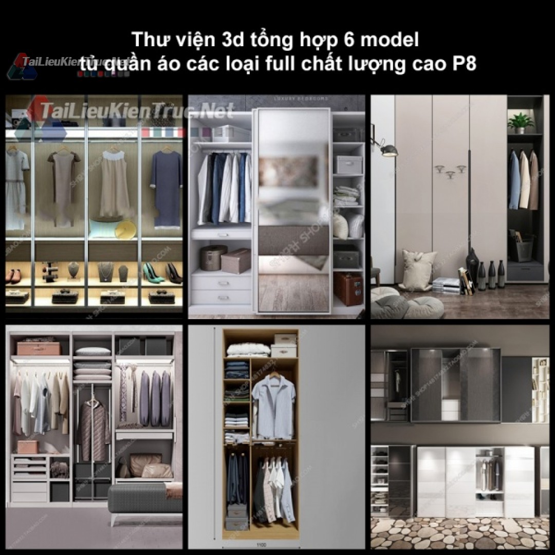 Thư viện 3d tổng hợp 6 model tủ quần áo các loại full chất lượng cao p8