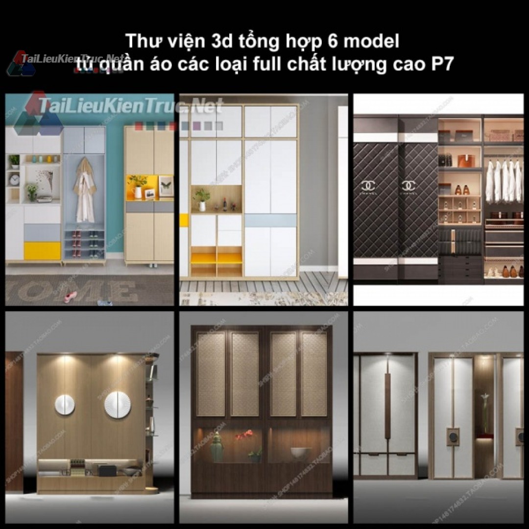 Thư viện 3d tổng hợp 6 model tủ quần áo các loại full chất lượng cao p7
