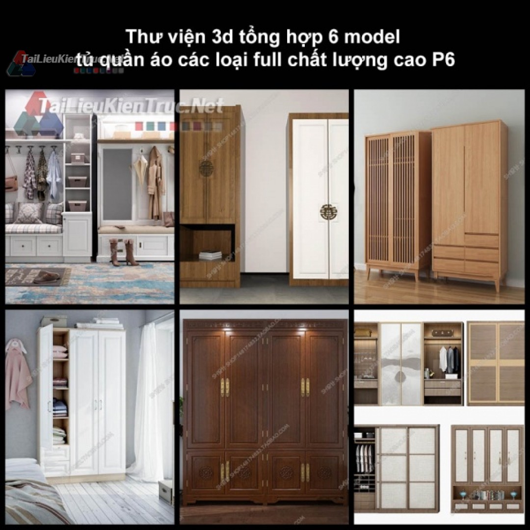 Thư viện 3d tổng hợp 6 model tủ quần áo các loại full chất lượng cao p6