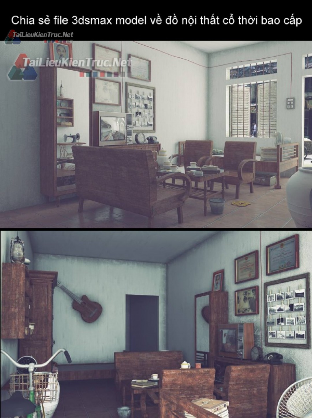 Chia sẻ file 3dsmax model về đồ nội thất cổ thời bao cấp