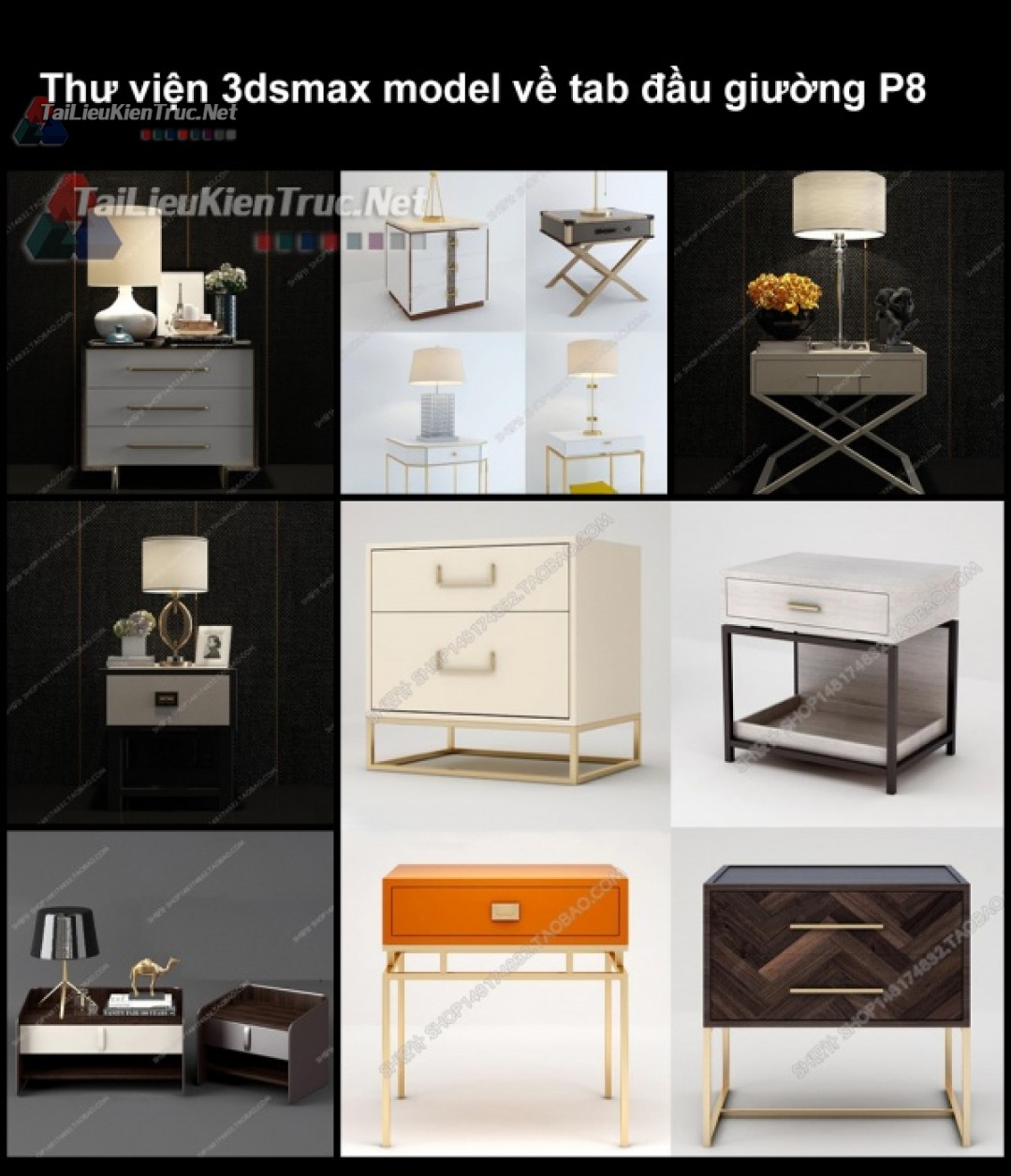 Thư viện 3dsmax model về tab đầu giường P8