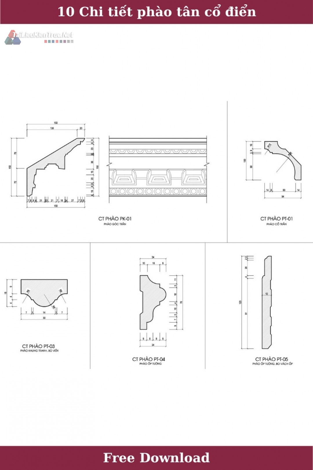 10.Chi tiết phào tân cổ điển miễn phí