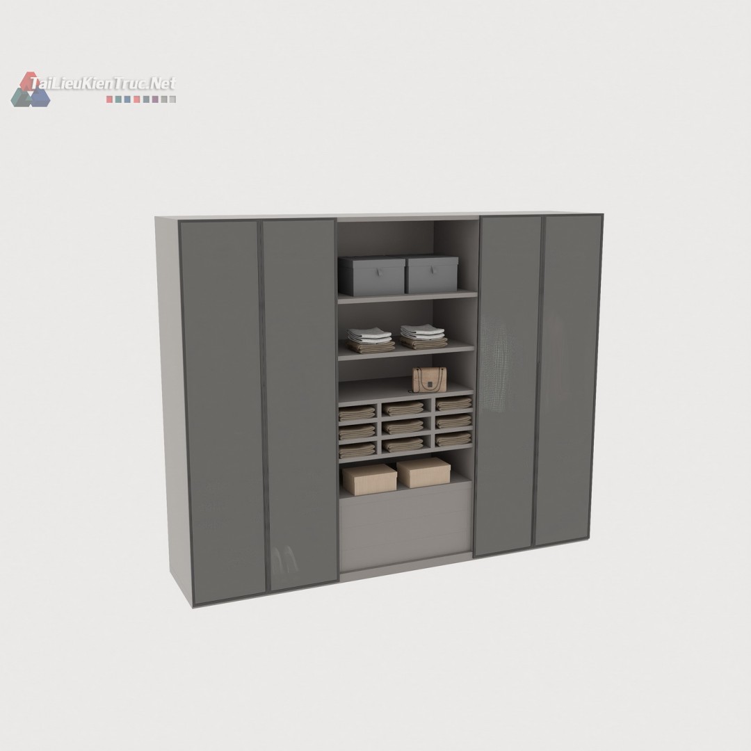 028. Tủ áo hiện đại file sketchup tải miễn phí