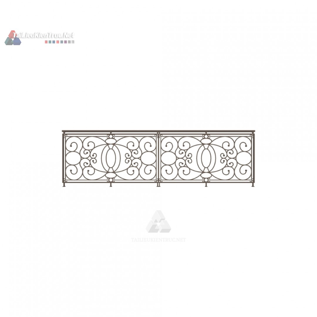 074. Thư viện lan can sketchup tân cổ