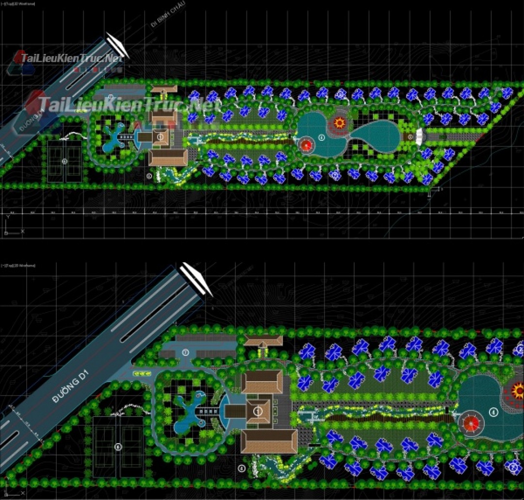 Thư viện autocad bản vẽ mặt bằng khu resort miễn phí tải về