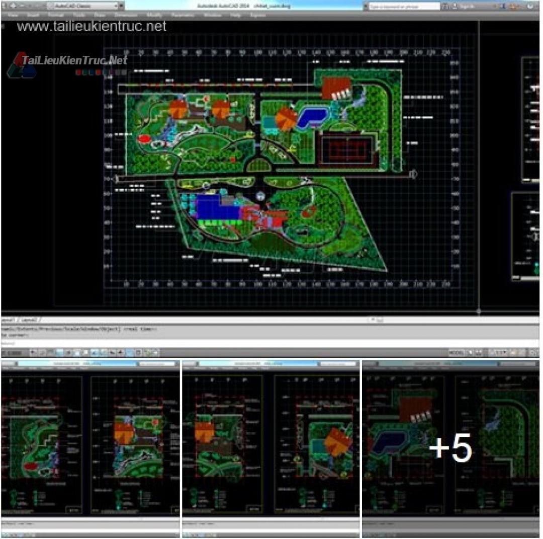 Chi tiết autocad Thiết kế sân vườn khu nghỉ dưỡng