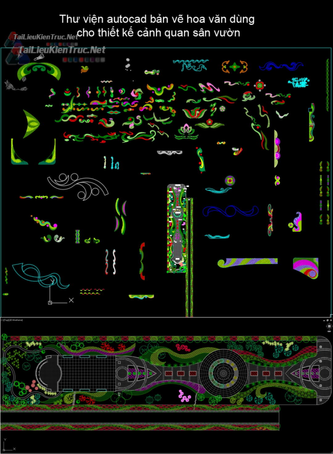 Thư viện autocad bản vẽ hoa văn dùng cho thiết kế cảnh quan sân vườn