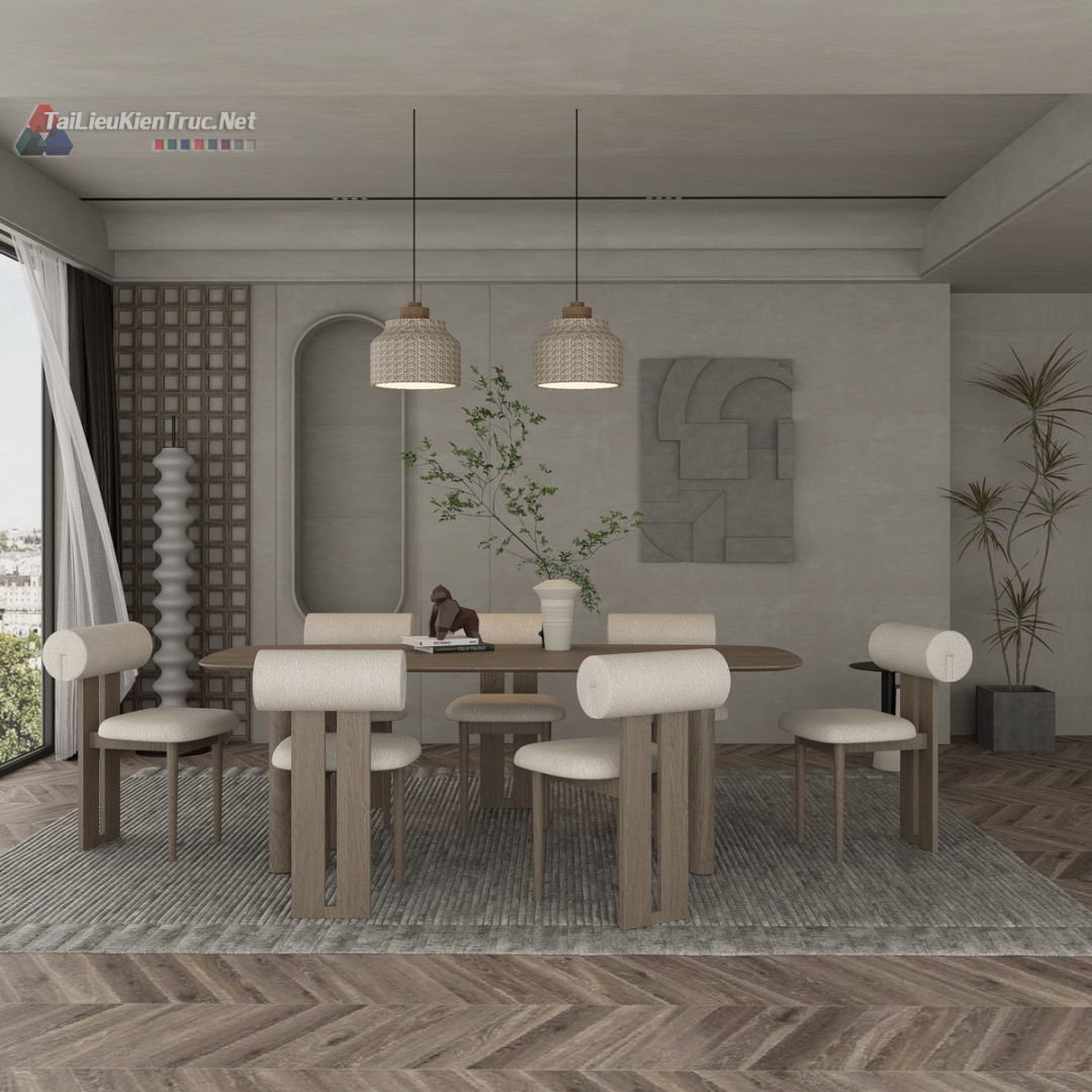 196. Model bàn ăn sketchup phong cách hiện đại miễn phí