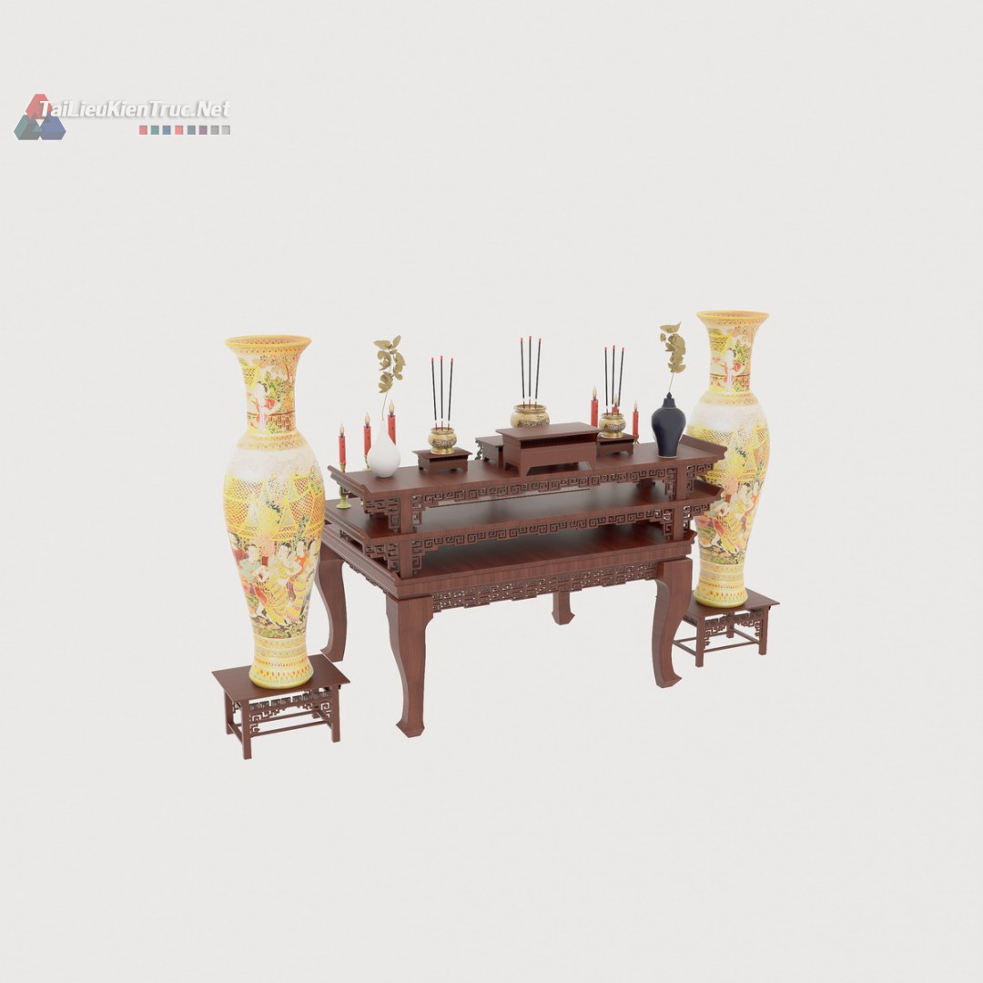 031. Thư viện sketchup bàn thờ truyền thống miễn phí