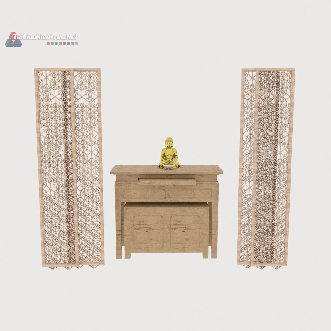 033. Model bàn thờ sketchup đơn giản