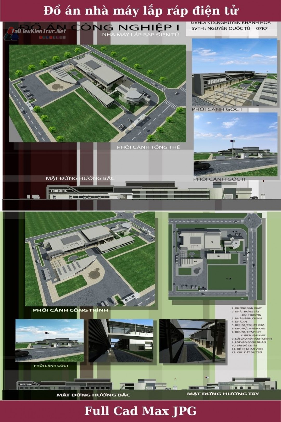 Đồ án công nghiệp 1 - Nhà máy lắp ráp điện tử Full (Cad, max, Jpg) download