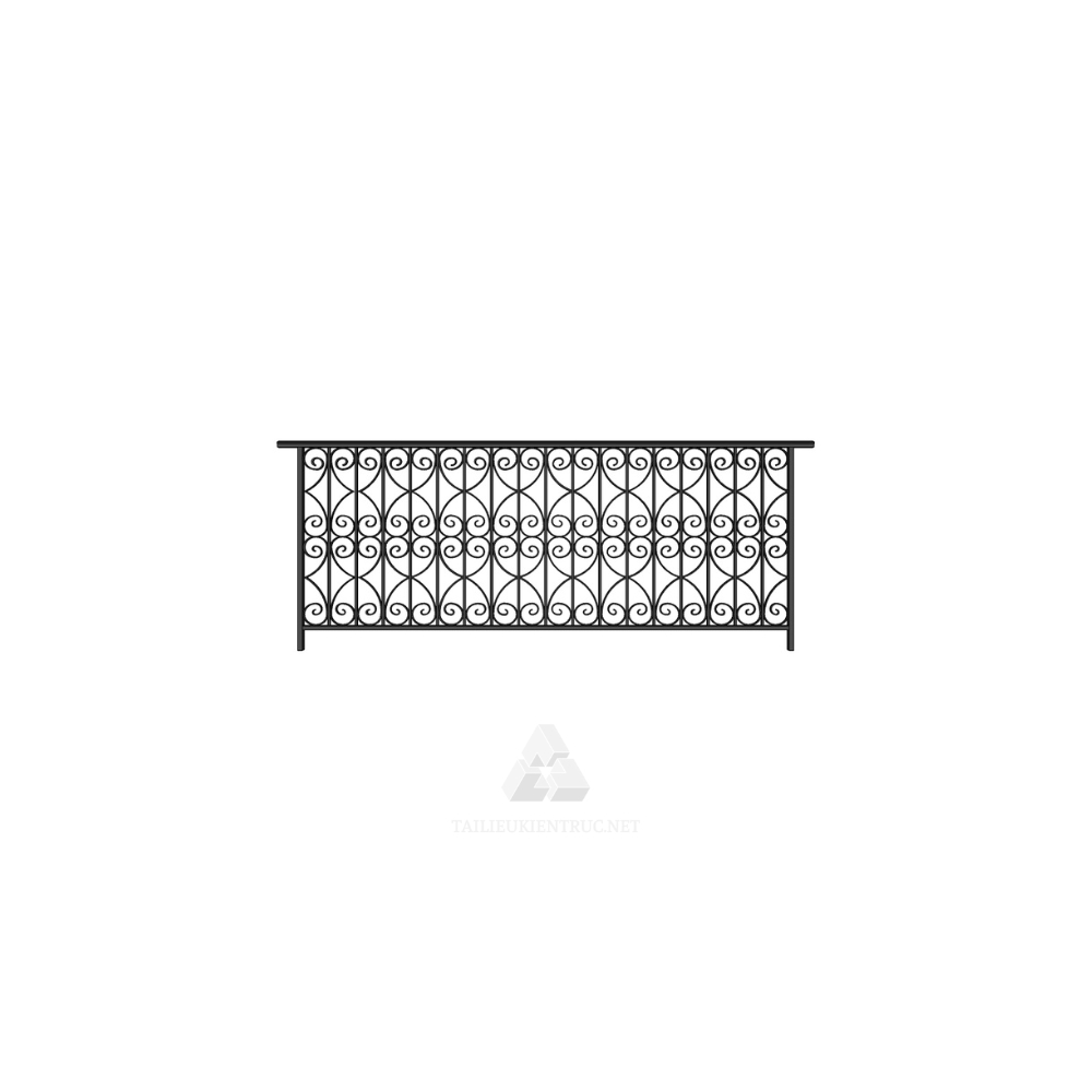 095. Thư viện lan can tân cổ điển sketchup
