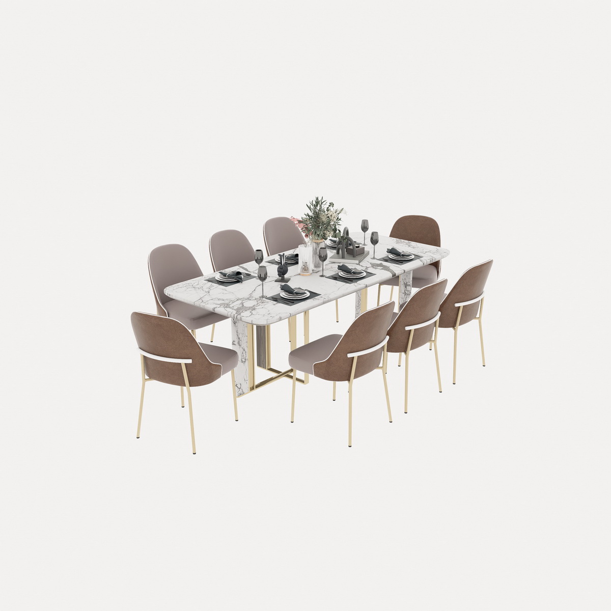 201. Model bàn ăn 8 ghế sketchup miễn phí