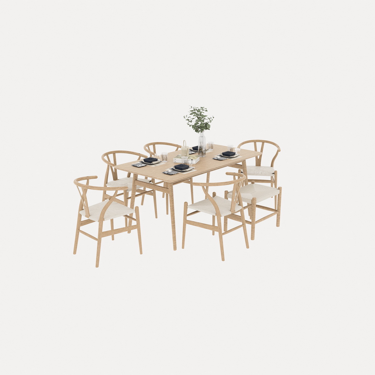 206. Model sketchup bàn ăn gỗ hiện đại