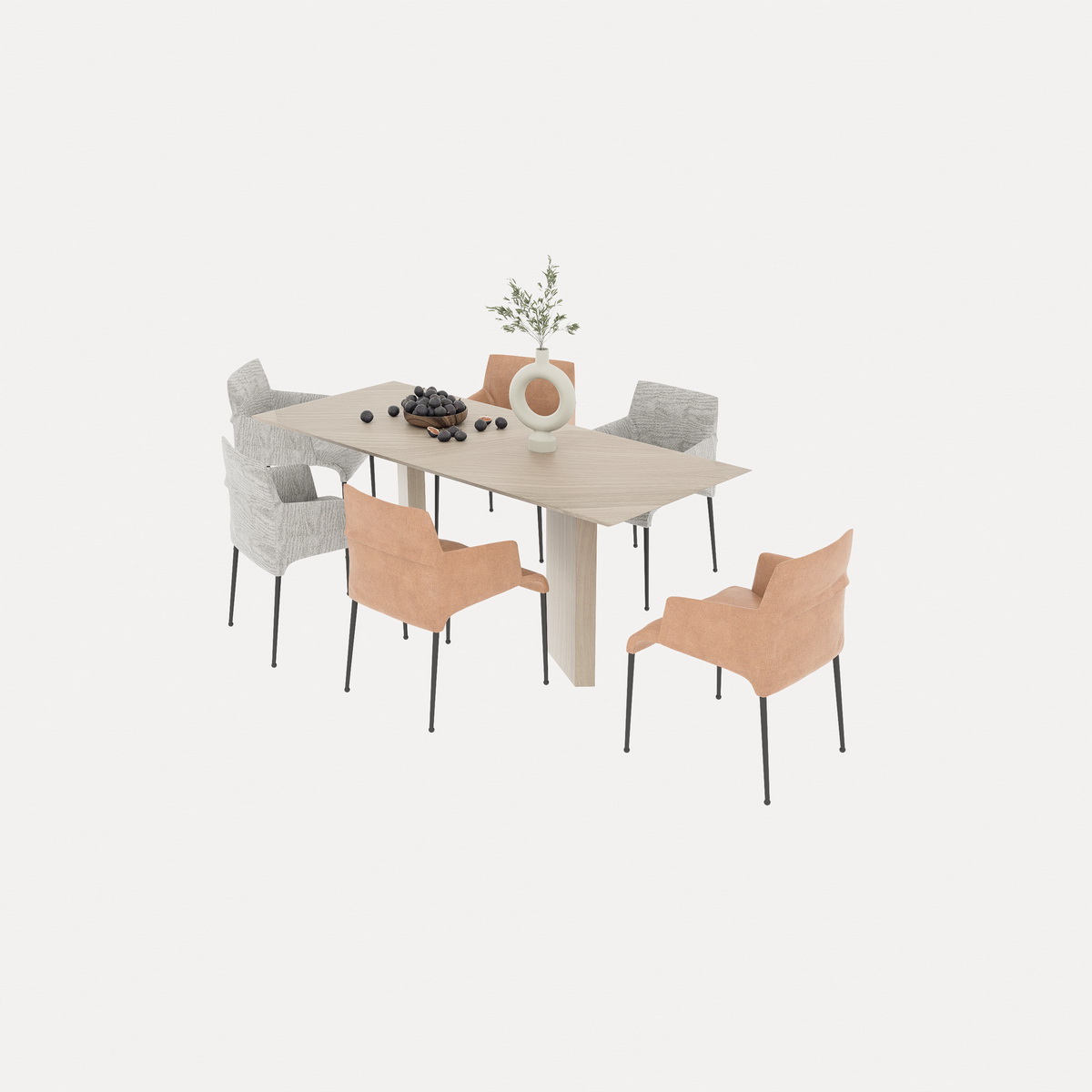 215. Bàn ăn hiện đại tối giản model sketchup miễn phí