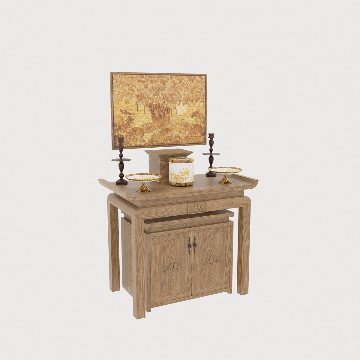 038. Tải miễn phí mẫu bàn thờ sketchup tối giản