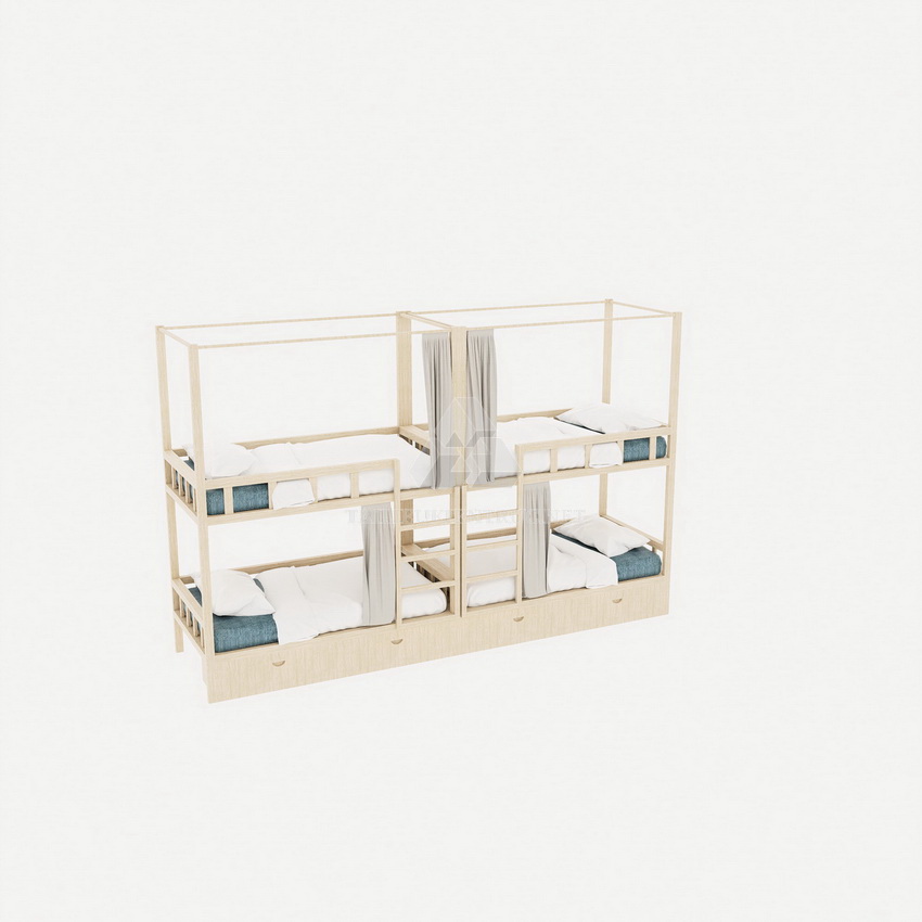 029. Thư viện sketchup giường tầng bằng gỗ