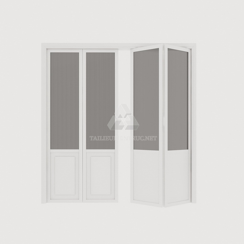 115. Thư viện sketchup cửa đi 4 cánh gỗ kính