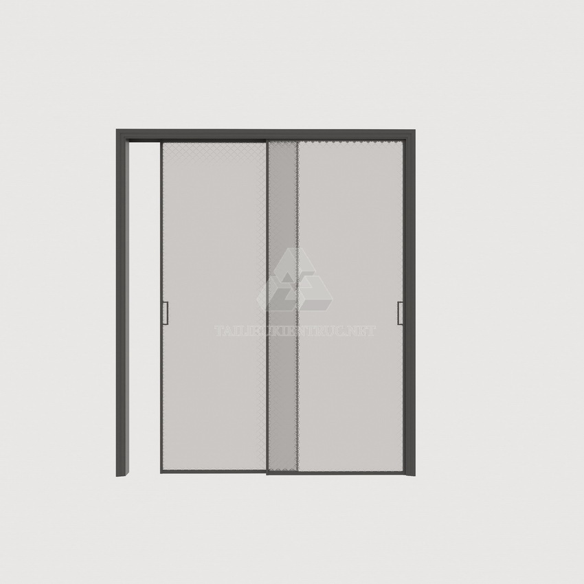 118. Model cửa lùa hệ slim file sketchup miễn phí