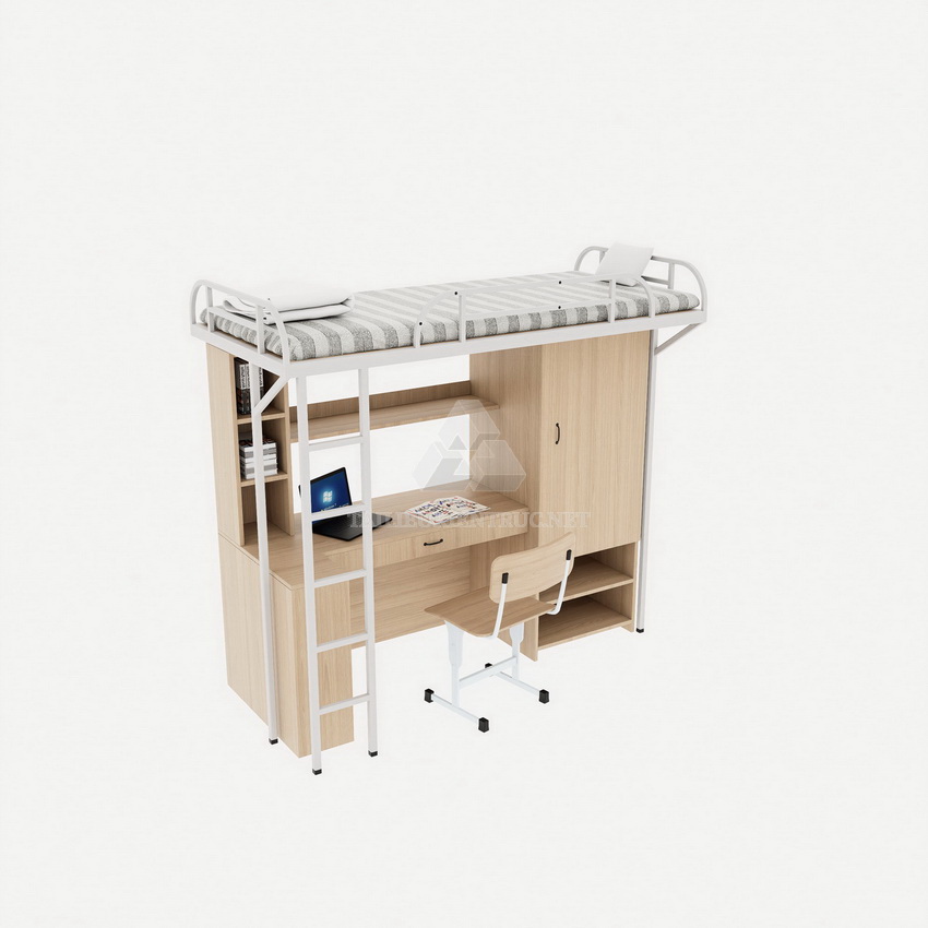 034. Thư viện sketchup giường tầng kết hợp bàn học